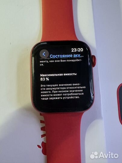 Часы apple watch 6 44 mm red