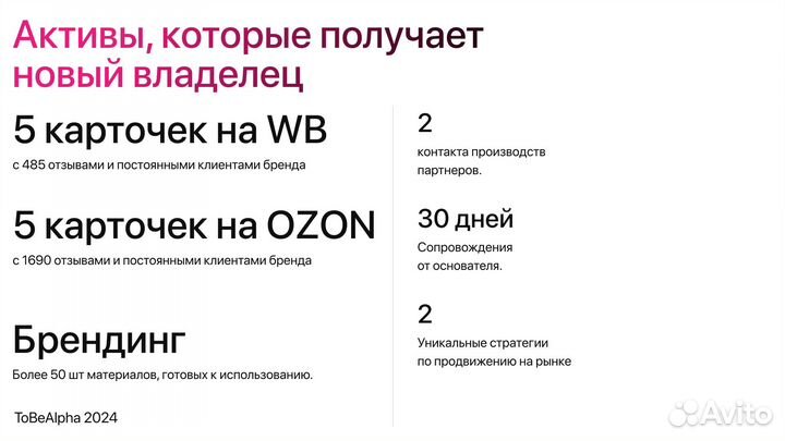 Готовый бизнес WB + ozon. Бренд бадов