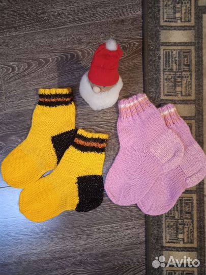 Носки ручной вязки шерстяные