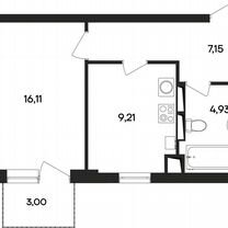 1-к. квартира, 40,4 м², 3/4 эт.