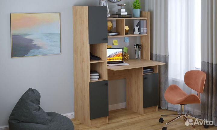 Компьтерный стол пкс-6 Дуб Крафт золотой/Антрацит