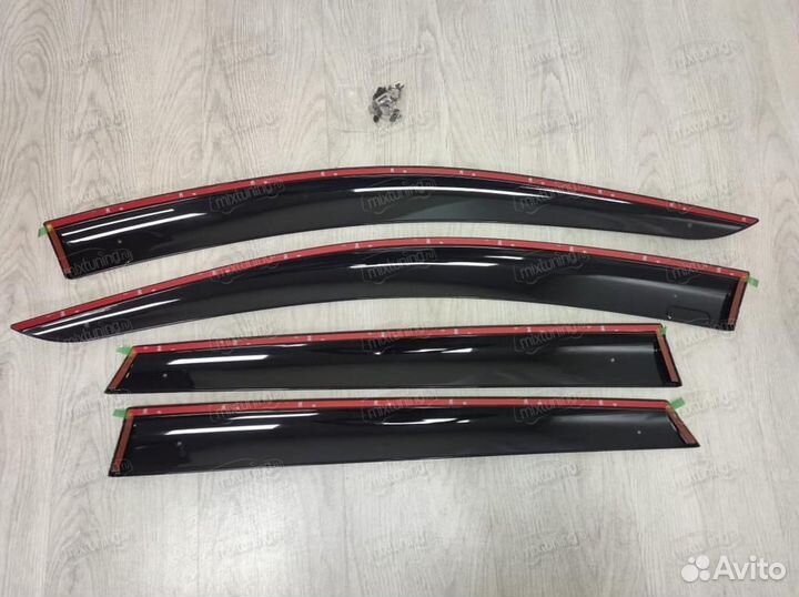 Дефлекторы окон Kia Sorento Prime с нержавейкой