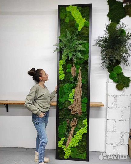 Мох,панно из стабилизированного мха