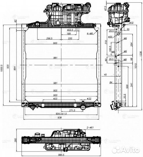 Радиатор охлаждения luzar LRc 1281