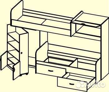 Кровать двухьярусная