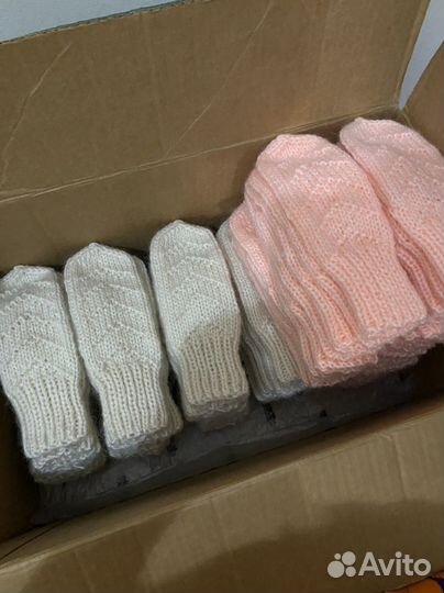 Варежки вязаные ручной работы, продажа от 50шт