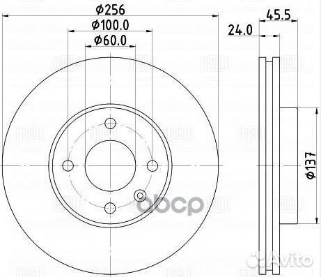 Диск тормозной передний d256 R14 DF 062102 Tri