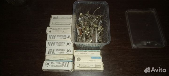 Шприцы стеклянные СССР. Винтаж. Медицина СССР