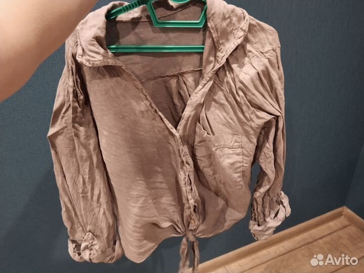 Рубашка женская лен 44 46 бу