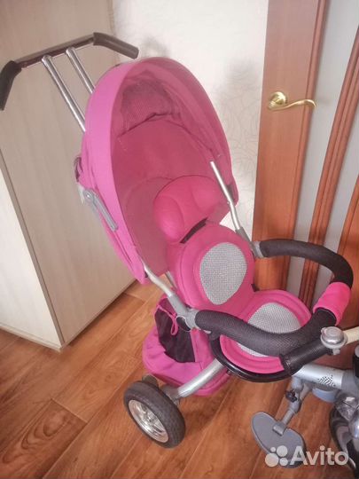 Велосипед с ручкой, санки