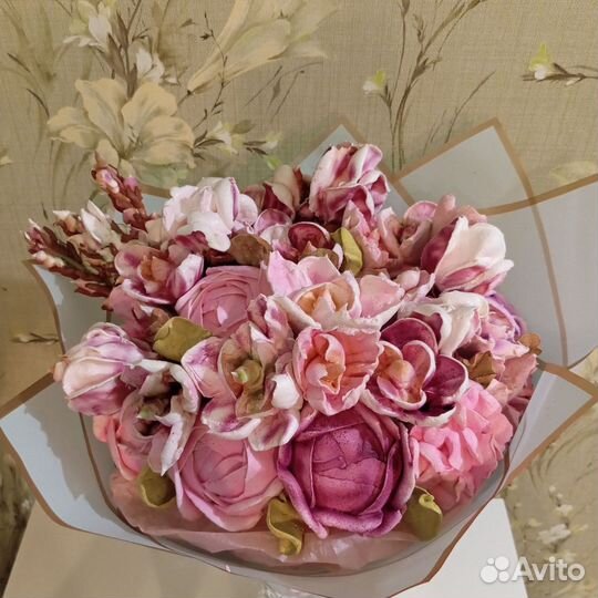 Зефирные цветы. Букет из зефира