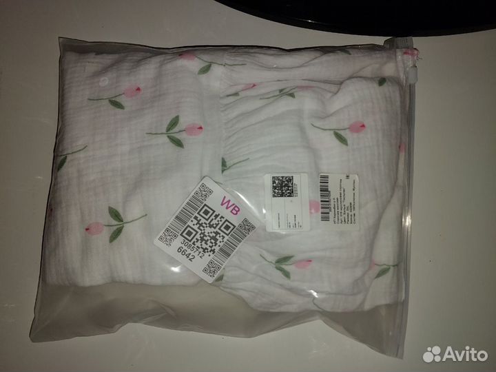 Ночная сорочка хлопок муслин на бретельках