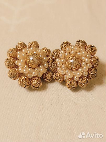 Винтажные серьги клипсы