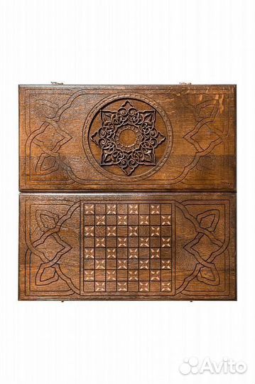 Нарды и шашки резные Загадочное сияние 61 х 70 см бук Армения 62414