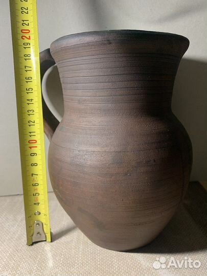 Кувшин глиняный, с ручкой, керамика