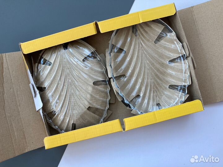 Набор тарелок новый 6 шт стекло