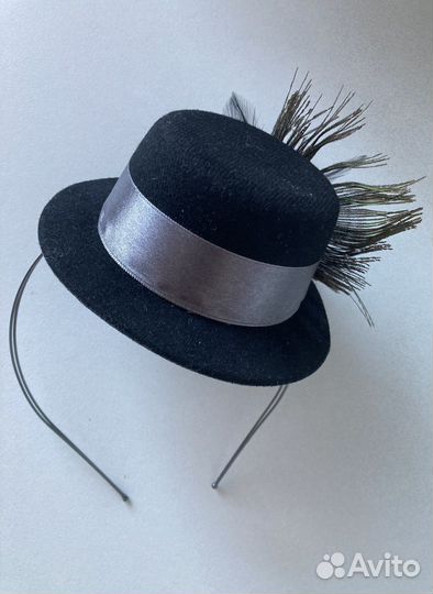 Шляпа шляпка ободок перо павлина вечеринка