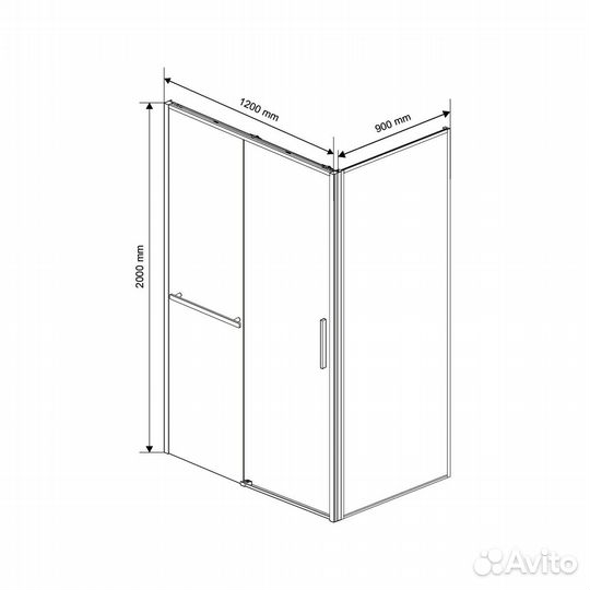 Душ. уголок Vincea 120x90 Золотой Слим vsr-1ss901