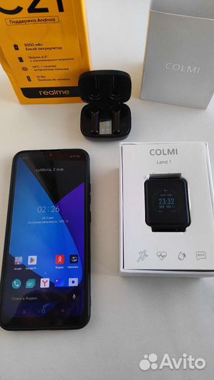 Смартфон Realme C21 + Bluetooth-гаджеты