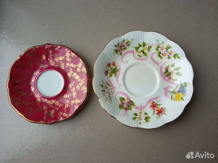 Тарелки, блюдца с цветами Англия, Германия