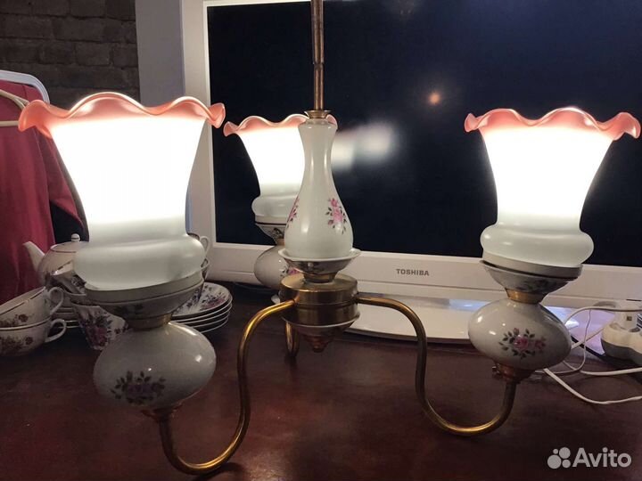 Люстра 3 рожка, стакан/колокольчик