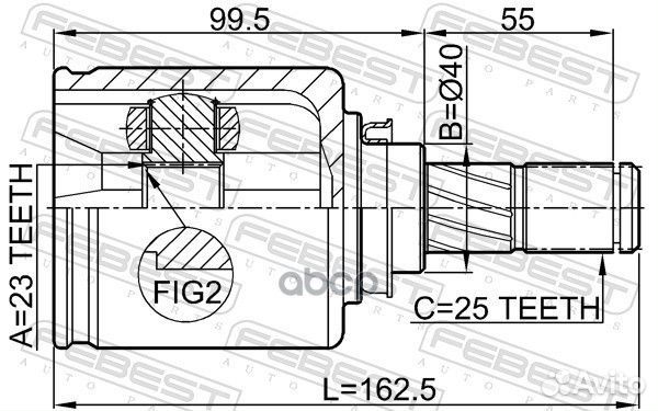 ШРУС nissan pulsar N15 1995.01-2000.08 JP вну