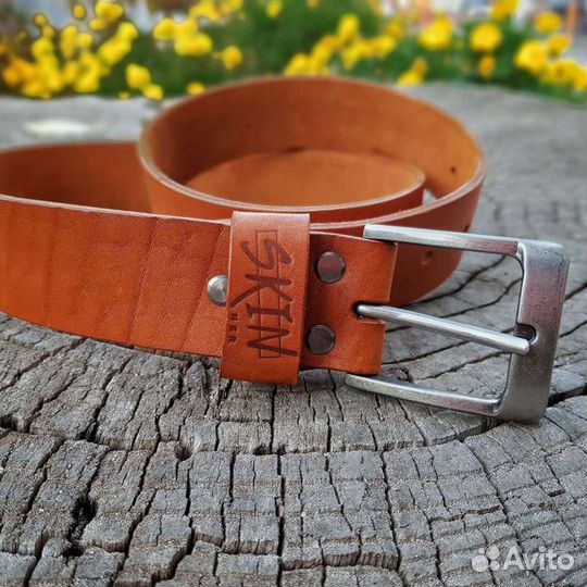 Ремень мужской кожаный винтажный skinner