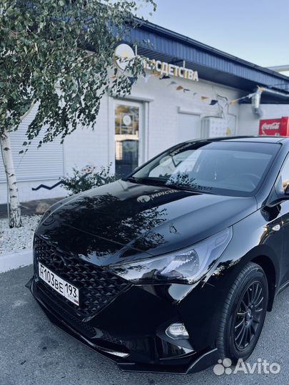 Сплиттер Губа Бампер Hyundai Solaris 2020 рест