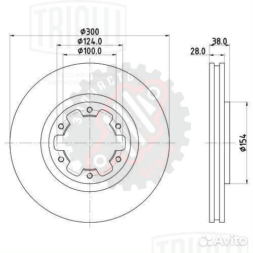 Диск тормозной передний для автомобилей Nissan Pat