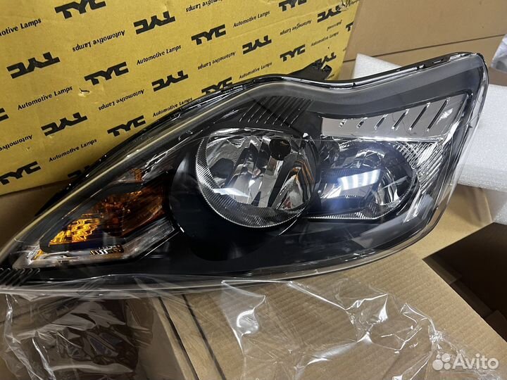 Фара ford focus 2 рестайлинг черная