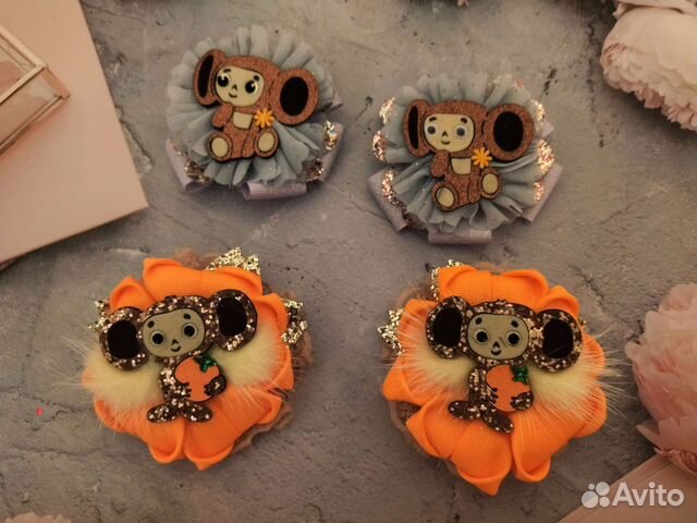 Бантики с Чебурашкой и Уэнсдэй Wednesday