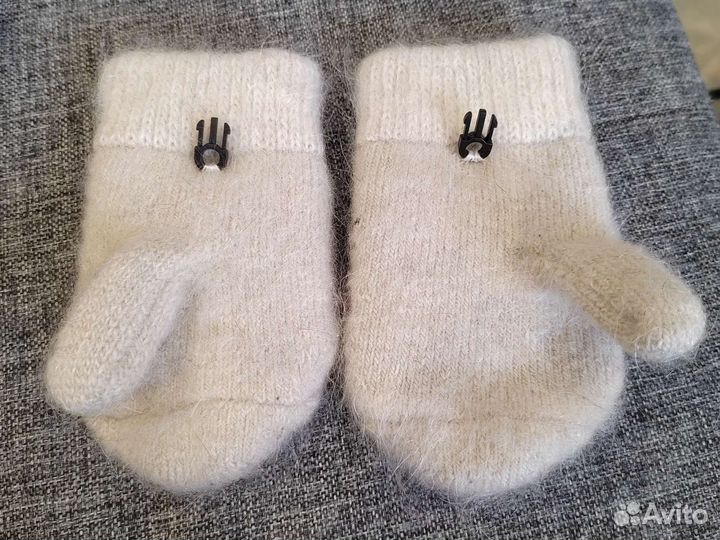 Варежки натуральная шерсть на 4-5-6 лет