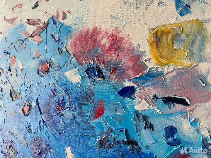 Большая картина маслом на холсте букет