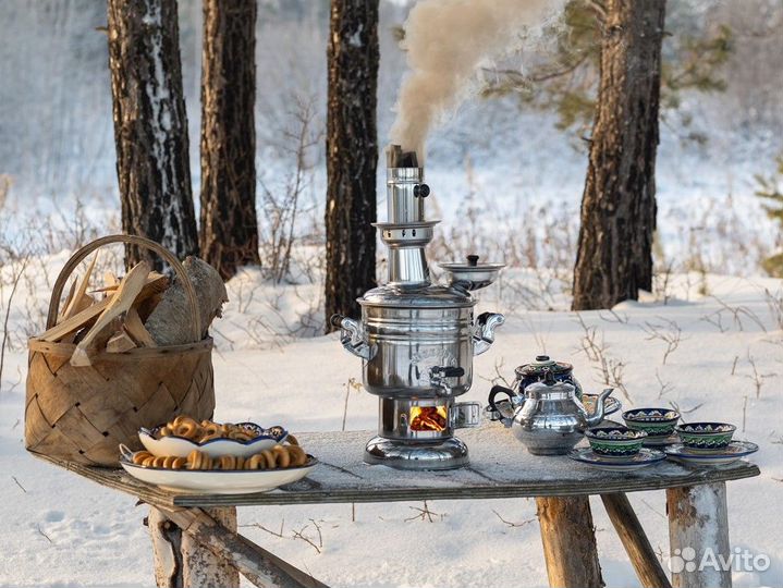 Самовар на дровах 4л Sözenler нержавеющая сталь