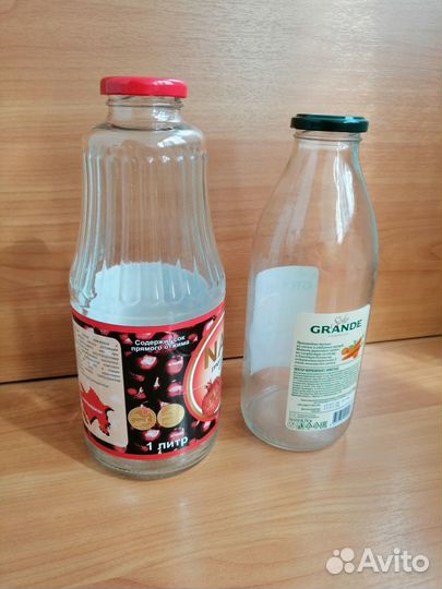 Стеклянные бутылки с винтовой крышкой 6 шт