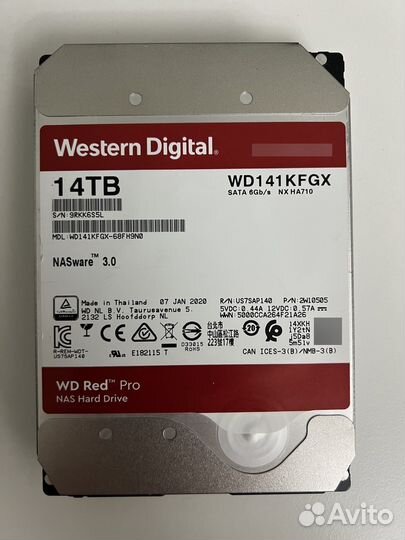 Жесткий диск WD red pro 10 тб