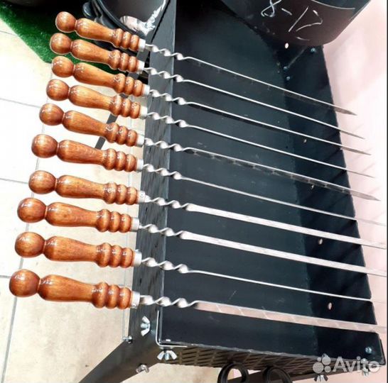 Шампур с деревянной ручкой 40/45 см