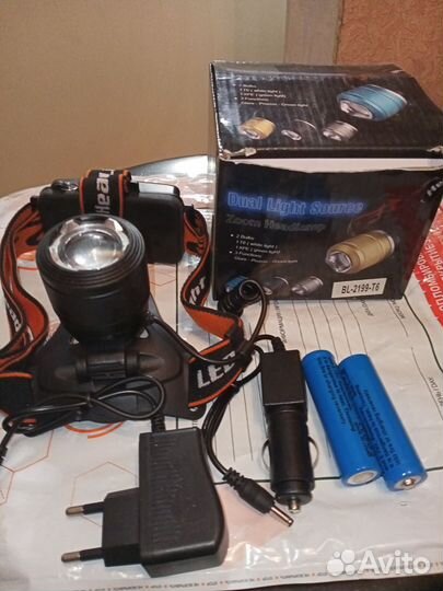 Налобный аккумуляторный фонарь