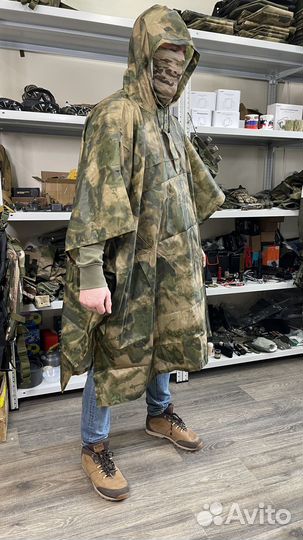 Пончо укороченное мох