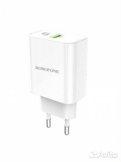 Сетевое зарядное устройство USB + Type-C Borofone