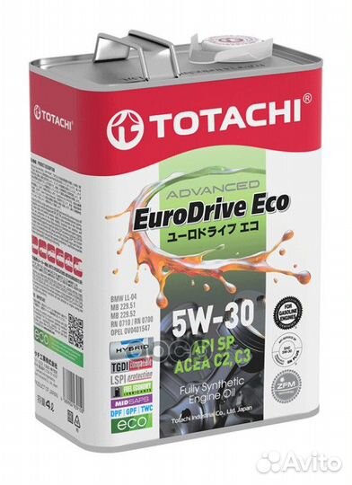 Масло моторное totachi eurodrive ECO 5W-30 SP C
