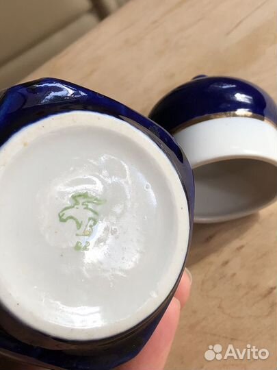 Чайница фарфоравая с кобальтом СССР посуда
