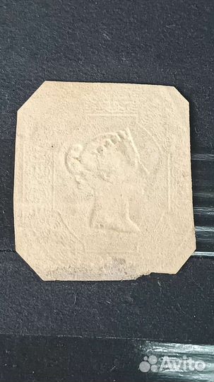 Тиснёный британский SIX pence 1854 г