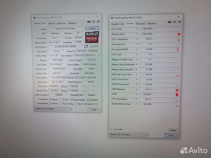 Видеокарта Asus AMD Radeon RX 570 4 gb