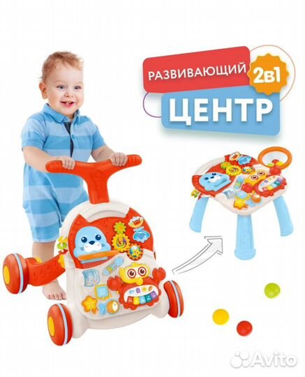 Ходунки-каталка детские 2 в 1