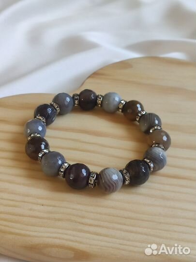 Браслет из агата Ботсвана