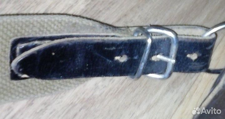 Ремень СССР плечевой плотная ткань, на краях кожа