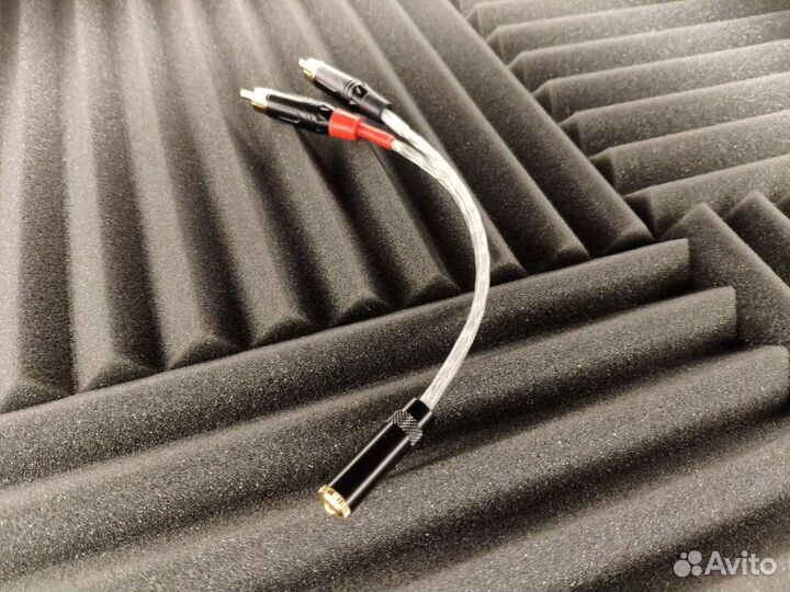 Гибкий переходник Jack 3,5 стерео гнездо на 2 RCA