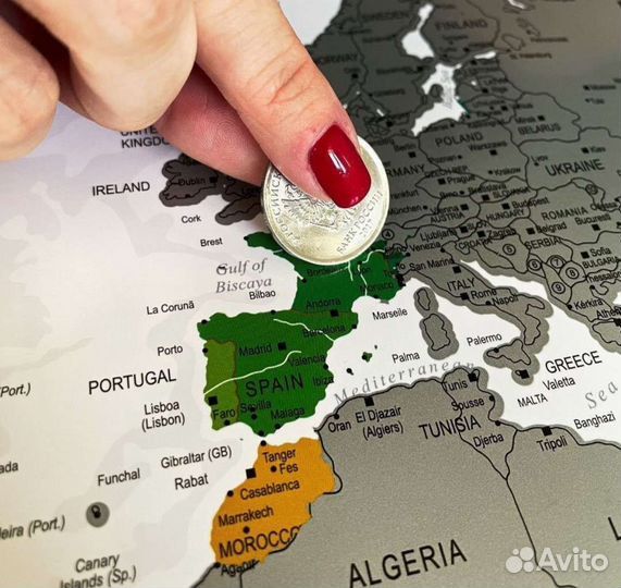 Стирающаяся скретч карта мира 84*59