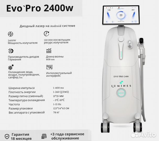 Аппарат для эпиляции Люминес’ EvoPro 2400W